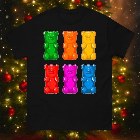 Classic Gummy Bears Cute Retro Colorful Candy Art Graphic Unisex T-Shirt, up to size 5XL