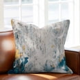 thumbnail image 2 of Teal Grey Abstract Art Throw Pillow Cover Modern Graffiti Texture Retro Cotton Linen Cushion Cover Throw Pillow Case with Invisible Zipper for Couch Sofa Bed Chair Car 26x26 Inch, 2 of 9