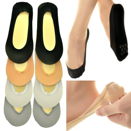 

6 Pairs Womens Ankle No Show Boat Liner Invisible Solid Black Cotton Socks