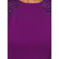 thumbnail image 5 of INSPIRE CHIC Women's Lace Sleeve Dresses Round Neck Bodycon Cocktail Knee Length Dress S Dark Purple, 5 of 6
