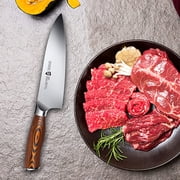 TUO Chef Knife- Kitchen Chef’s Knife - High Carbon German Stainless Steel Cutlery - Rust Resistant - Pakkawood Handle - Luxurious Gift Box Included - 7” - Fiery Phoenix Series
