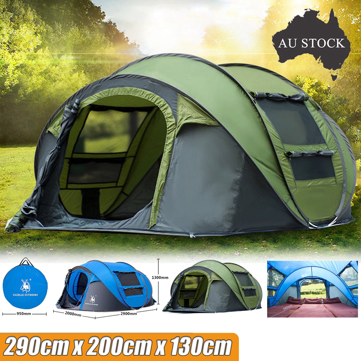 5-8 Person Pop-Up Tent Outdoor Waterproof Camping Hiking Tent High ...