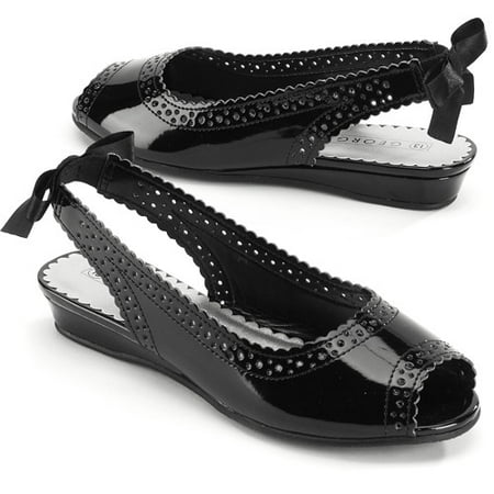 flat peep toe slingbacks