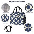 thumbnail image 4 of Obrewu Blue and Beige Modern Art Geometric Lunch Bag for Adult, Insulated, Leakproof, Oxford Cloth, 4 of 7