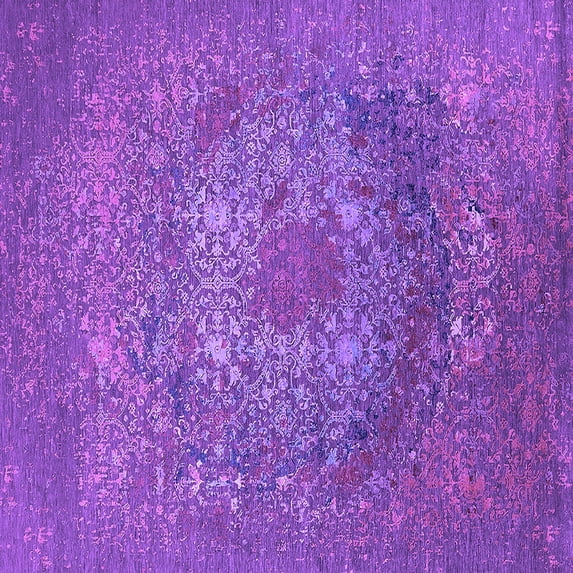 Ahgly Company Indoor Square Oriental Purple Industrial Area Rugs, 8' Square