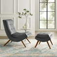 thumbnail image 7 of Ramp Upholstered Performance Velvet Lounge Chair and Ottoman Set Gray, 7 of 7