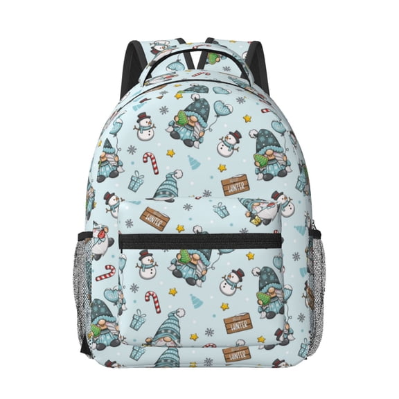 Rateoe Winter Wonderland Light Blue Pattern Durable Student Backpack Laptop Bag- Ergonomic Design, Waterproof Twill Fabric - Ideal for School, Travel, and Outdoor Activities-One Size