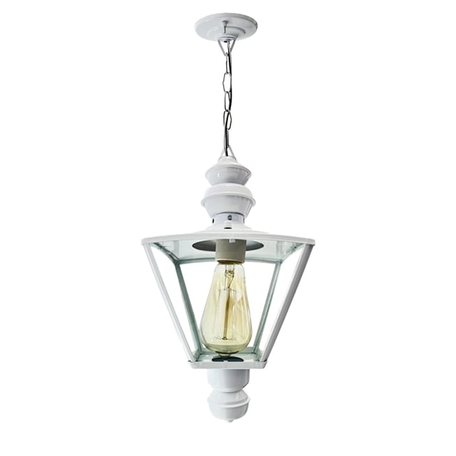 Lámpara De Techo Luz Ideal Farol Colgante 4 Lados Blanco.