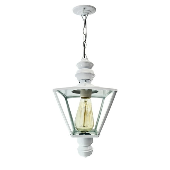 Lámpara De Techo Luz Ideal Farol Colgante 4 Lados Blanco.