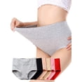 thumbnail image 3 of Qarigey Ropa interior de mujer Bragas de algodón de cintura alta Chica Embarazada Calzoncillos elásticos de color sólido, Rojo, L Prendas para la parte inferior del cuerpo Gris XXL, 3 of 6