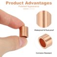 thumbnail image 3 of Uxcell Wire Rope Stop Sleeve, Copper Crimping Loops Sleeve Round Crimp Ferrules for Wire Rope and Cable 5/16"(8mm), 3 of 7