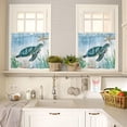 thumbnail image 2 of 3-Piece Kitchen Curtains and Valances Set Sea Turles Starfish Rod Pocket Soft Kitchen Curtain Set Washable Kitchen Window Curtains Set Ocean Seaweed Blue, 2 of 6