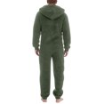 thumbnail image 4 of Cozy Thermal Jumpsuit for Everyday Casual Wear with Zip Front Lined Comfort and Relaxed Fit Nighttime Pajama Piece, Dark Green, XL, 4 of 5