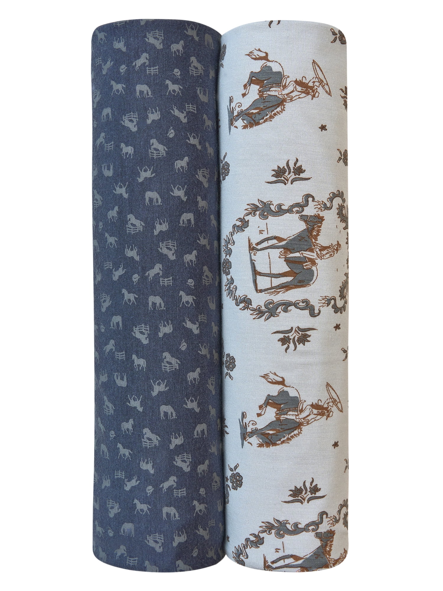 Modern Moments by Gerber Baby Neutral Super Soft Swaddle Blankets, 2-Pack, Gray Western, One Size