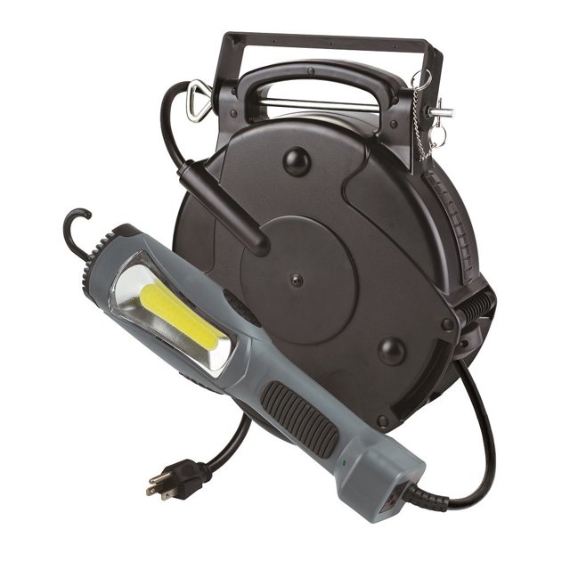 Moulinet Rétractable Professionnel pour Garage Atelier Réparation Auto LED Lumière de Chute 1300 Lumens 8150MM Estampage d'Alerte