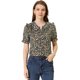 thumbnail image 1 of INSPIRE CHIC Blusa De Manga Corta Con Volantes Y Cuello Peter Pan Floral Para Mujer Negro S, 1 of 4