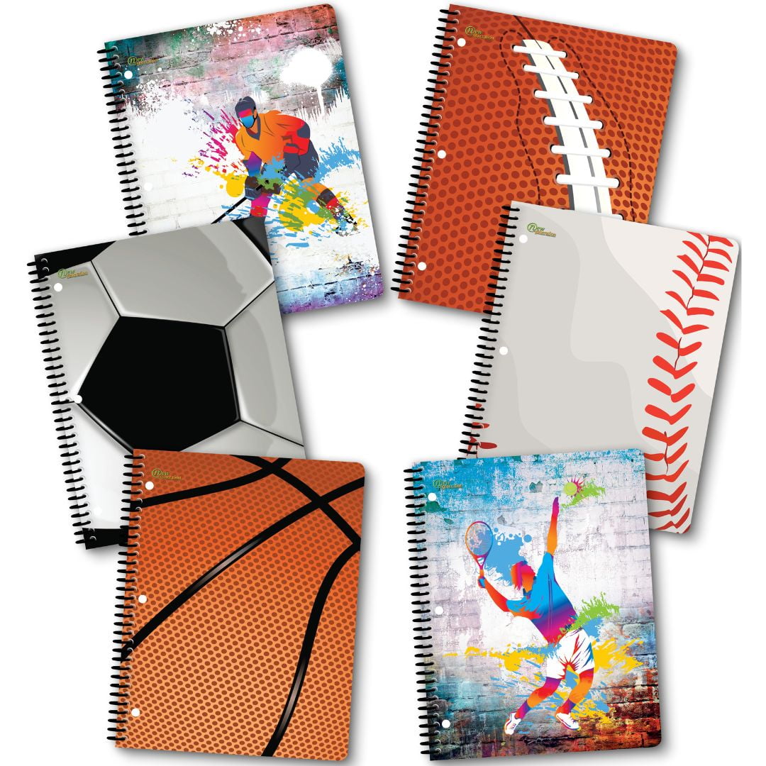 New Generation Sports Spiral Notebooks , 1 Subject Wide Ruled 70