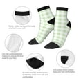 thumbnail image 5 of Fuzoiu Green Checkboard Print Adult Socks, Crew Moisture-wicking Socks, Unisex Cushion Crew Socks,Casual Sports Ankle Socks, 5 of 7