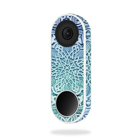 MightySkins NEHEL-Carved Blue Skin for Nest Hello Video Doorbell - Carved Blue