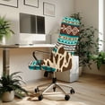 thumbnail image 3 of POLERO Geometric Cow Print Comfy One Piece Office Swivel Chair Cover, Stretch Elastic Cloth Office Chair Cover for Home, 3 of 7
