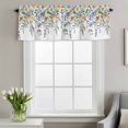 thumbnail image 4 of White Yellow Daisy Window Valance for Kitchen, Eucalyptus Leaves Lavender Spring Plant Rod Pocket Short Curtain for Small Windows, Light Filtering Decorative Valance, 60 x 14 Inch, 4 of 9
