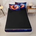 thumbnail image 4 of Homewish 3D Rugby Print Zipper Full Size Comforter Sets with Fitted Sheet and 2 Pillowcases for Boy, Football Sport Zipper Bedding Set, Black Reversible, 4pcs, 4 of 6
