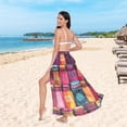 thumbnail image 6 of FORMRS Womens Long Sarong Beach Wrap Semi-Sheer Bikini Skirt Bathing Swimsuit Cover Up, Purple Jar, 6 of 7