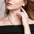 thumbnail image 3 of Everly Women's 27 1/3ct TGW Created Emerald and Created White Sapphire Sterling Silver Alternate Tennis Necklace, 3 of 9