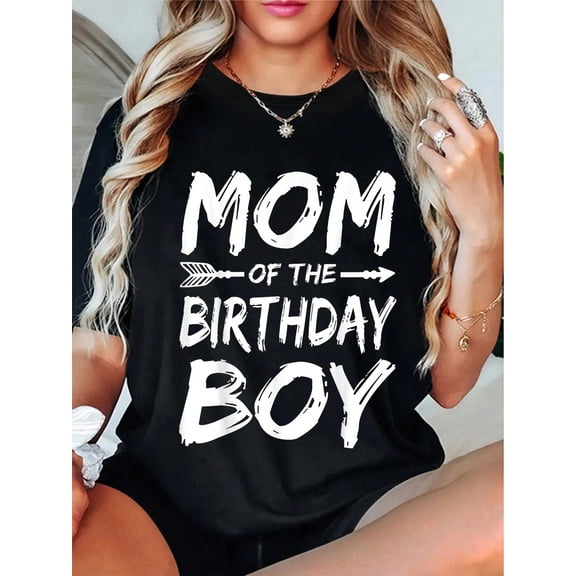 100% Cotton Mom Of The Birthday Boy Matching Family Party T-Shirt