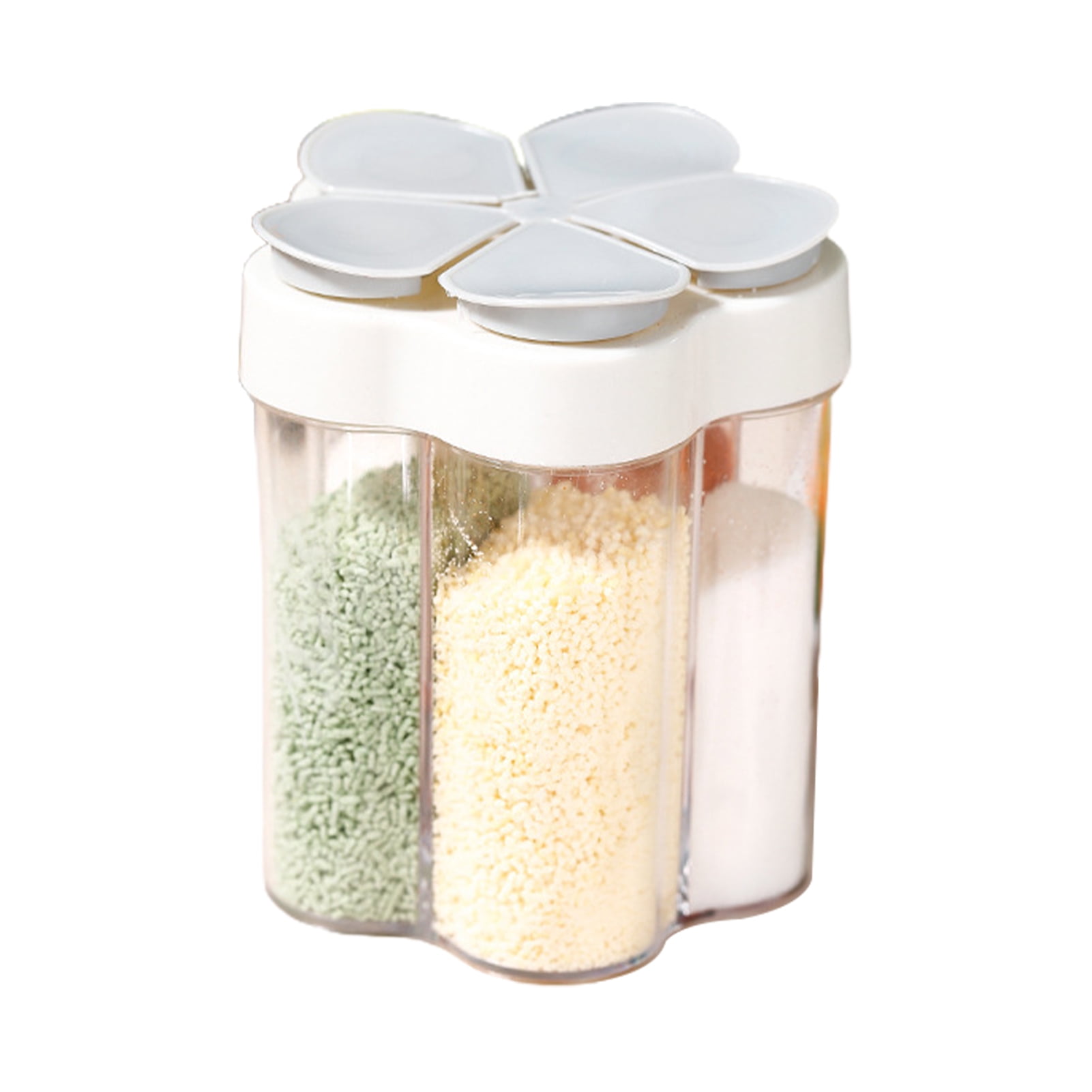 1pc 5-in-1 Travel Spice Container With Shaker, Labelled Clear