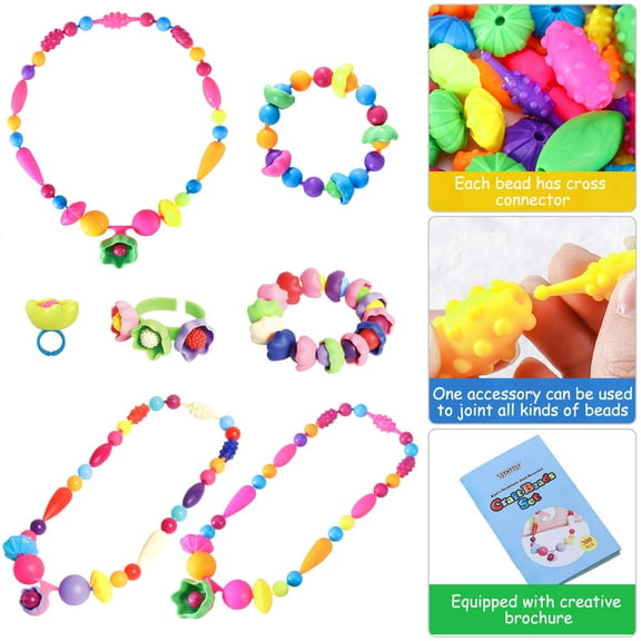 WHAMVOX TOYMYTOY Snap Beads Set Creative DIY Necklace Bracelet Jewelry Making Kit for Girls Art Crafts Educational Toy