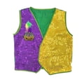 thumbnail image 4 of DHFJKG Womens Sequined Vest Sparkly Glitter Carnival V Neck Cropped Top Color Block Club Party Sexy Clothes Versatile Tops, 4 of 4