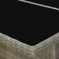 thumbnail image 3 of vidaXL Table de Jardin Brun en Rotin Poly et Verre Trempé, 3 of 4