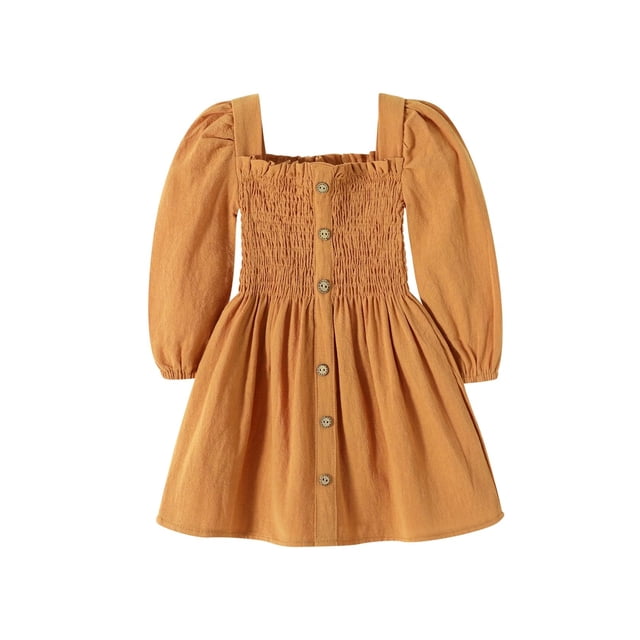 Vestido Happy Town para niña pequeña, manga larga, algodón, 6-7 años