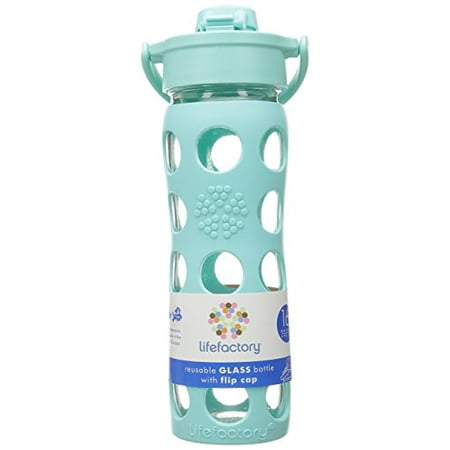 Lifefactory Flip Cap Glass Bottle With Sleeve