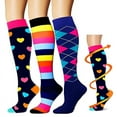 thumbnail image 2 of Men Women Socks Compression Socks Elastic Sports Beautiful Leg Nurse Stocking Jogging Climbing Cycling Flight Excercise 48 L XL, 2 of 6