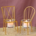 thumbnail image 6 of Metal Chair Shaped Geometric Design Tea Light Votive Candle Holders, Iron Hollow Tealight Candle Holders for Vintage Wedding Home Decor, 6 of 8