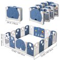 thumbnail image 2 of Kids and Toddlers' Playpen,Kids Activity Center Safety Play Yard for Indoor&Outdoor,Portable,Plastic,Dark blue&White,18 Panels, 2 of 7