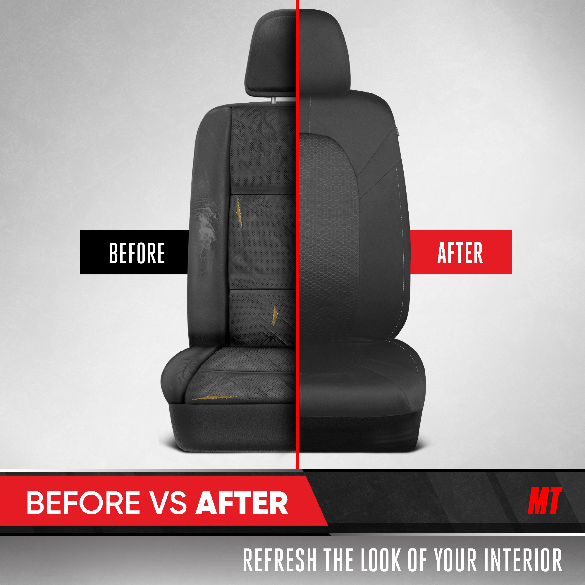 Motor Trend Honeycomb Polyester Seat Covers - Semi Universal Fit Front Seat Protector for Most Cars, Trucks, SUVs - Breathable Hex Design, Easy to Install, Black & Gray Car Seat Cover