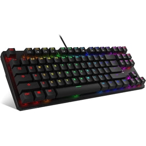 Mechanical Gaming Keyboard with Red Switches, Water Resistant Design Ensures Longevity, Optical Switch For Ultra-Fast Response, Compact Design Maximizes Desk Space, Customizable
