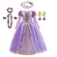 thumbnail image 1 of Disfraz de princesa Rapunzel para niñas, vestido de baile de malla de manga larga, vestido de graduación para niños, vestido de fiesta de Halloween, bata de cumpleaños, ropa 4T (Tag120) Gao Jinjia LED, 1 of 2