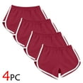 thumbnail image 2 of Women's Athletic Shorts 4 Packs Workout Elastic Waist Running Gym Shorts Summer Casual Yoga Fitness Shorts (S, Wine), 2 of 6