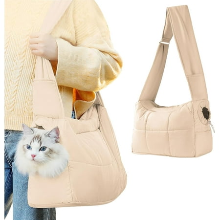 Hgudesign Pet Sling Carrier Soft Carrying Bag with Support Pad Puppy se Carrier Adjustable Strap Travel Backpack for Small Dogs Kitten  Light Grey