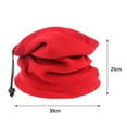 thumbnail image 6 of rygai Drawstring Thickened Warm Tube Scarf Unisex Autumn Winter Outdoor Polar Fleece Cycling Face Cover,Wine Red, 6 of 8