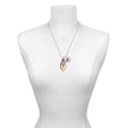 thumbnail image 3 of Delight Jewelry Acrylic Large Leaf Mixed Brown and Yellow Silvertone Script Initial Disc - J - Charm Necklace, 20"+3", 3 of 4