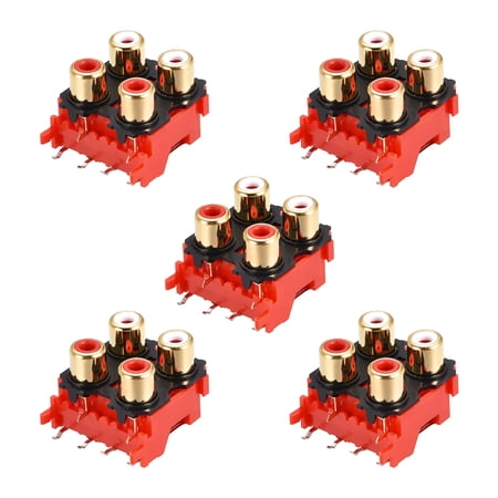 AV Concentric Outlet 4 RCA Female Jack 6 Pin Connector Socket Panel Mount 5Pcs price history on PriceWatchPro