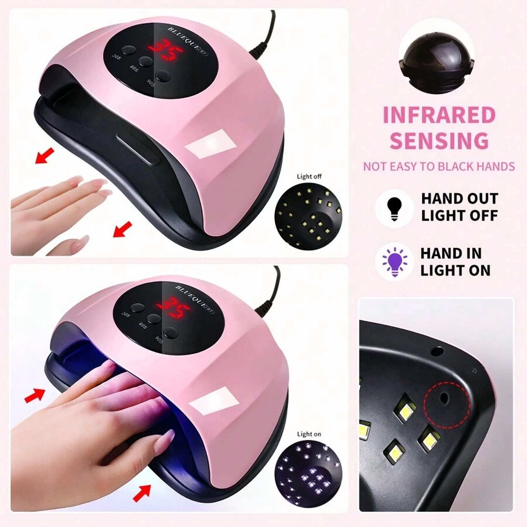 UV LED Nail Lamp, Faster Nail Dryer For Gel Polish ,Professional Gel UV Light For Nails With 3 Timers & Auto Sensor, Gel Polish Light Nail Curing Lamp With LCD Screen For Salon And Home