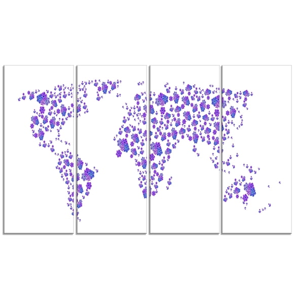 Design Art Inc. Lavender World - Map Canvas Art #PT2714