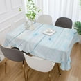 thumbnail image 5 of Summer Wooden Blue Rectangle Tablecloth, Dust Proof Anti Wrinkle Wipeable Table Cloth Tabletop for of Dinner Kitchen Wedding Holiday Party 54"x72" Home Decor, 5 of 7