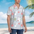 thumbnail image 3 of Daiia Bunny cartoon with easter Print Hawaiian Shirt for Men Gentle Cotton Regular Short Sleeve Casual,Large, 3 of 7